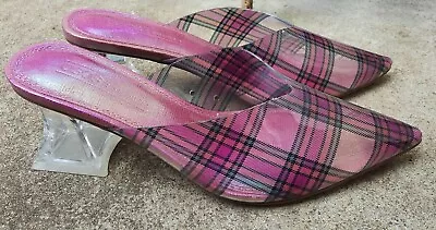 Asos Mermaid Tartan Check Glitter Cinderella Shoes Epic Heels Retro Jellies • $25