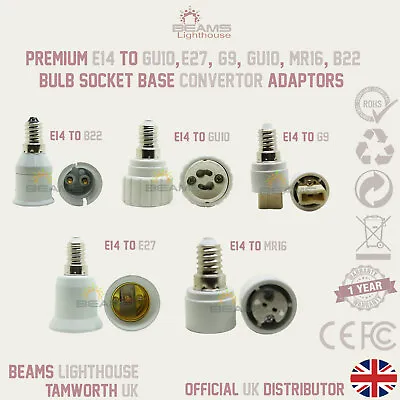 E14 SES To MR16 E27 B22 G9 MR16 Light Bulb Socket Converter Adaptor Holders UK • £1.79