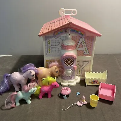 Vintage 1985 My Little Pony Lullabye Nursery Play House Baby Pony Lot Set • $44.99