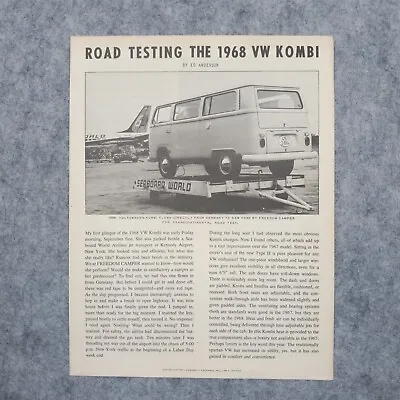 Vtg RARE 1968 Volkswagen Kombi Sales Brochure Camper • $14.99