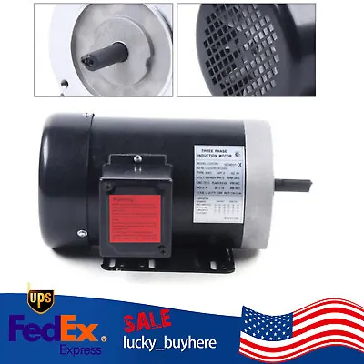 2 HP 3 Phase Electric Motor 3450 RPM 56C Frame 3/4  Shaft Industrial Motor • $188.10