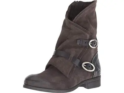 Miz Mooz Sydney Women's Black Two Buckle Rounded Toe Leather Ankle Boots • $59.95