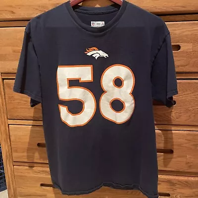Denver Broncos Von Miller Mens Blue Short Sleeve T-Shirt Jersey Large NFL • $9.99