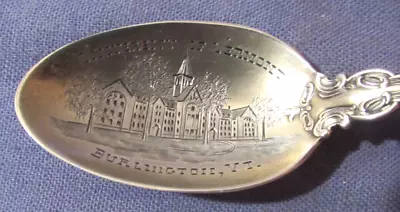 Vintage 1905 Sterling Silver University Of Vermont Souvenir Spoon Burlington Vt • $45