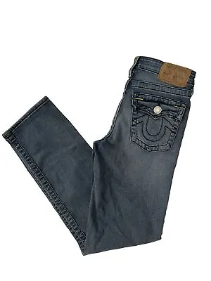 TRUE RELIGION Girls Jeans Size 12 Straight Skinny Distressed Flap Pocket Medium • $20