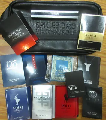 Victor & Rolf Spicebomb Travel Cologne + 11 Samples + Dopp Bag SALE HELPS DOGS! • $35