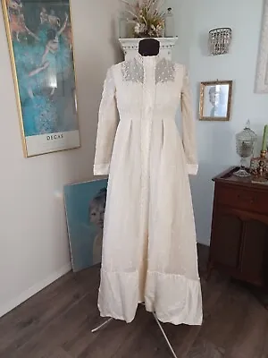 Vintage 60s 70s Hippy Wedding Gown Renaissance Dress House Of Bianchi Boston Sz • $244.48