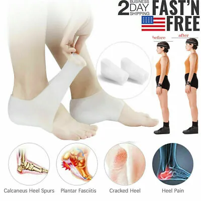 $3.99 • Buy 6CM Unisex Invisible Height Lifting Increase Socks Heel Pads Silicone Insoles