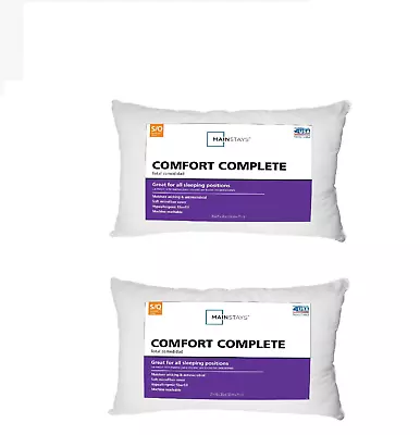 Mainstays Comfort Complete Bed Pillow Standard/Queen (2 Pack) • $10.46