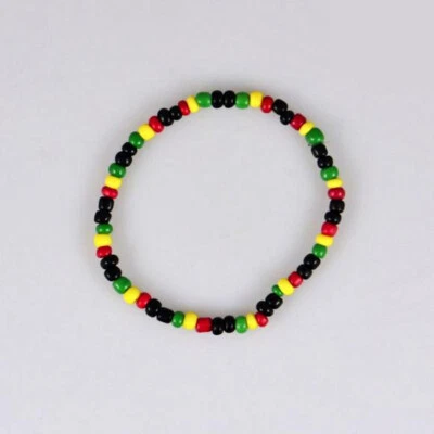 $8.99 • Buy 2pc Seed Bead Marley Rasta Reggae Punk Hiphop Stretch Unisex Bracelet US SHIPPER