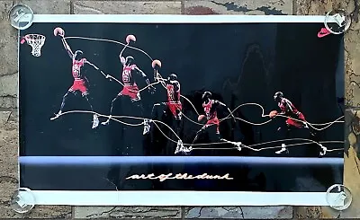 1992 NBA Michael Jordan ART OF THE DUNK Nike-LAMINATED- 21  X 35.5  Poster-Vtg • $59.99