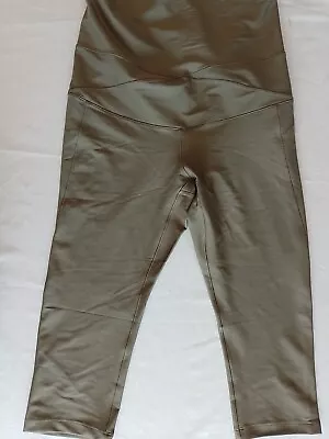 Ladies Leggings Next Size 10 Maternity Cropped Khaki Green 19160 • £8.40