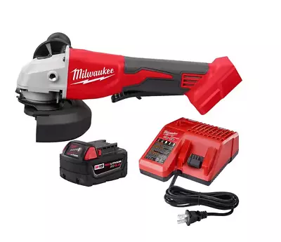 Milwaukee 18V 4.5/5in Grinder W/ Paddle Switch  - Starter Kit - 2686-20 • $90