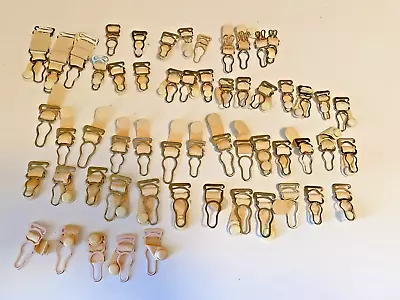 Vintage Garter Belt Clips Lot Of 56 1950s Detachable Metal Lingerie Girdle Clip • $29.99