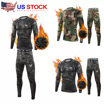 Men's Thermal Underwear Set Sport Long Johns Base Layer Warm Compression Skiing • $27.49