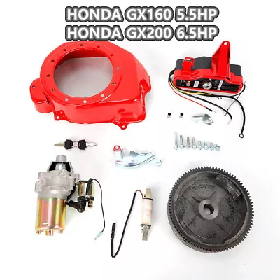 Electric Starter Motor W//Solenoid Fan Cover For Honda GX160 5.5hp/A GX200 6.5HP • $65