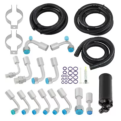 Universal 134a Air Conditioning Hose Kit O-Ring Fittings W/ Black Drier A/C Hose • $92