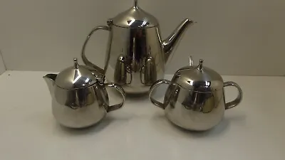 Vintage Rubien Japan Stainless Steel Set Jug Bowl Coffee Tea Pot Mid Century • $76
