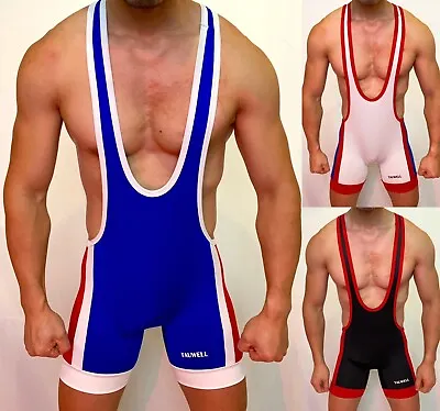 Mens  Wrestling Singlets Underwear Bodysuit Jumpsuit  UK Stock • £15.99