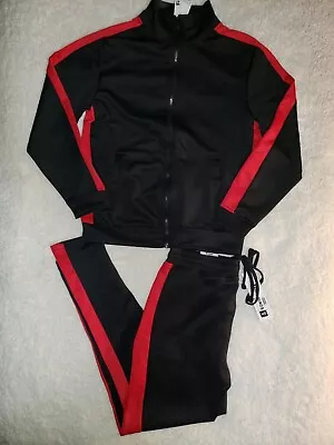 Rebel Minds Men's Track And Field Warm Up Suit Black And Red Size Medium • $54.99