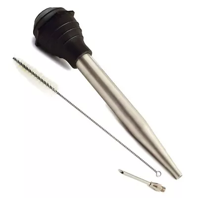 Norpro Deluxe Stainless Steel Baster With Injector & Cleaning Brush 5898 Turkey • $12.95