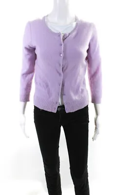 Mossimo Women's Cashmere Button Down Crewneck Cardigan Purple Size M • $40.81