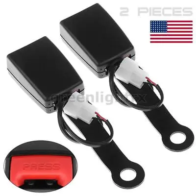 2Pack Car Seat Belt Buckle Socket Plug Connector Clip Safety W/ Warning Cable US • $23.98
