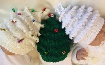 £3.50 • Buy Knitting Pattern To Make *christmas Tree Hats* In 9 Sizes Small Baby To Adult
