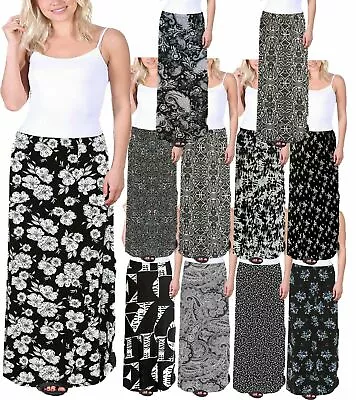Plus Floral Maxi Skirt Ladies Floral Print Full Length Elasticated Waist 14-28 • £13.99