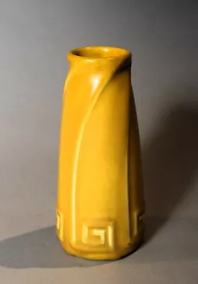 1929 Rookwood Arts & Crafts Greek Key Spiral Twist Matte Yellow Vase Model 2135 • $175