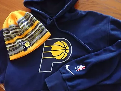 Indiana Pacers NBA 75 Hoodie Sweatshirt Men’s Sz L + Pacers Beanie Hat • $48.99