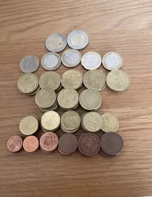 Euro Left Over Holiday Money €20 In Mixed Coins • £20