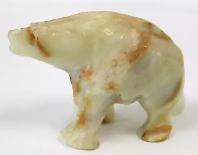 Vintage Carved Onyx / Soap Stone Polar Bear Miniature • $9.95
