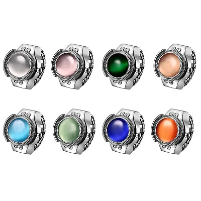 Creative Finger Ring Quartz Watch Charm Opal Inlay Stainless Steel Elastic Band • $11.99