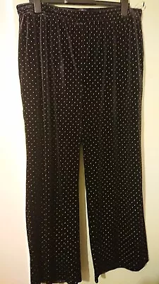 M&S Collection Black Velvet Suit With Gold Bead Detail Size 18 • £45
