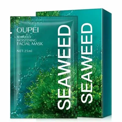 £7.27 • Buy OUPEI SEAWEED Face Mask Sheet Pack Facial Mask Moisture Skin Care Set UK Seller