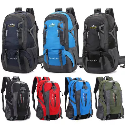 HUNTVP 40L 60L Men Hiking Camping Backpack Outdoor Travel Trekking Rucksack Bag • £9.99