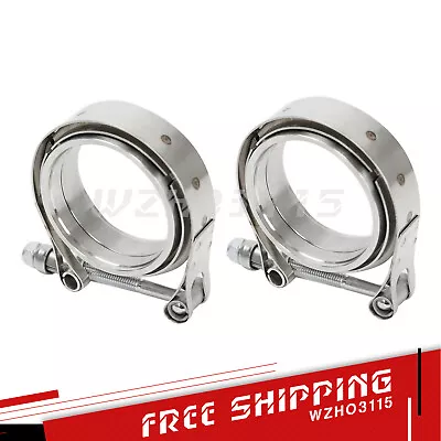 $28.85 • Buy 2X 3'' Mild Steel V-Band Clamp Kit Male/Female 3  V Band Turbo Exhaust Vband