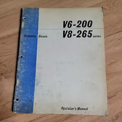 $22.99 • Buy Cummins V6 200 V8 265 Diesel Engine Operation & Maintenance Manual
