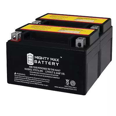 Mighty Max YTX7A-BS Battery Replaces Kasea Buggy ATV Scooter Go Kart - 2 Pack • $44.99