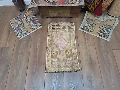 Wool Rug Entryway Rug Turkish Rug Vintage Rug Small Area Rug Bedroom Rug • $80