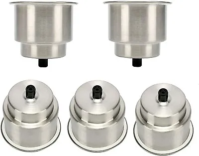 5 Pcs Stainless Steel Recessed Cup Drink Holder With Drain Marine Boat Rv Camper • $26.99