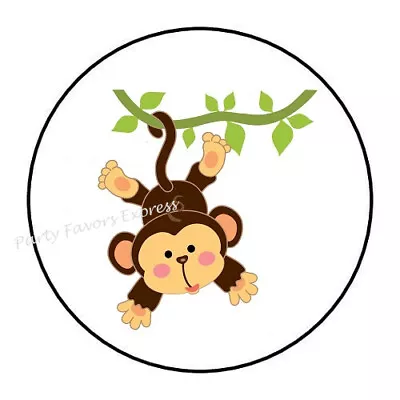 Monkey Hanging From Vine Envelope Seals Labels Stickers Party Favors • $1.99