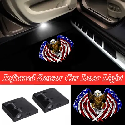 $18.99 • Buy 2x US Eagle American Flag Logo Car Door LED Welcome Laser Projector Shadow Light