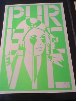 £150 • Buy Pure Evil - 'sharon Tate (lime Green)' - Rare Limited Edition Artists Proof 