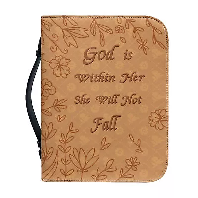 PU Vintage Large Leather Bible Book Cover Protective Case Portable Handle Brown • $24.02