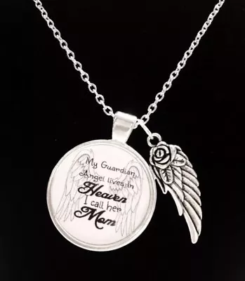 Memorial Necklace Mom Guardian Angel Mother In Heaven In Memory Sympathy Jewelry • $19.99