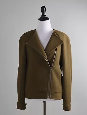J.CREW NWT $289 Double Cloth Wool Lined Full Zip Moto Coat Jacket Top Size 00 • $134.87