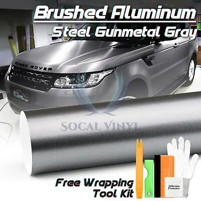 Brushed Aluminum Steel Gunmetal Gray Vinyl Wrap Sticker Decal Air Release Sheet • $268.98