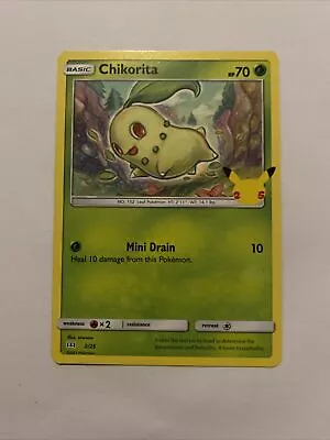 Chikorita 2/25 Non Holo McDonalds 25th Anniversary Promo Pokemon Card • $1.95